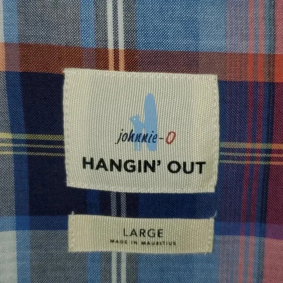 Men's Johnnie-O Hangin' Out Button Down Long-sleeved Size L Color Wake - Picture 10 of 15
